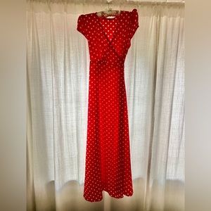 Vintage wrap polka dot dress